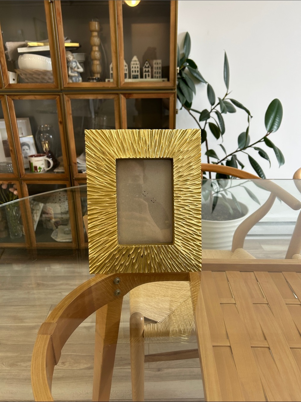 Gold Textured Sunburst Photo Frame